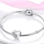 Charms do bransoletki Srebro 925 Serce Pies Kości