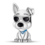 Charms do bransoletki Srebro 925 Piesek w okularach