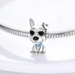 Charms do bransoletki Srebro 925 Piesek w okularach