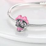 Charms do bransoletki Srebro 925 Czaszka Różowa Charms do bransoletki Srebro 925 Czaszka Różowa