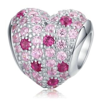 Charms do bransoletki Srebro 925 Różowe Serce