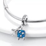 Charms do bransoletki Srebro 925 Samolot i Walizka