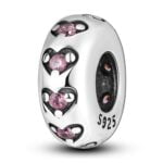 Charms do bransoletki Srebro 925 Różowe Serca Charms do bransoletki Srebro 925 Różowe Serca