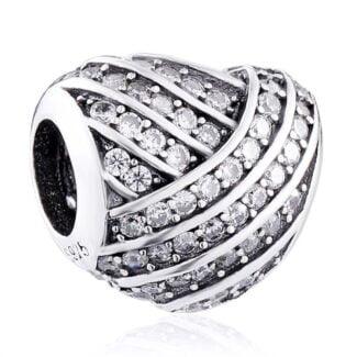Charms do bransoletki Srebro 925 Serce Cyrkonie