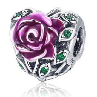 Charms do bransoletki Srebro 925 Serce i Róża