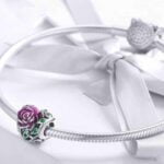 Charms do bransoletki Srebro 925 Serce i Róża
