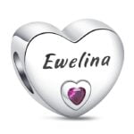 Charms do bransoletki Srebro 925 Imię Ewelina