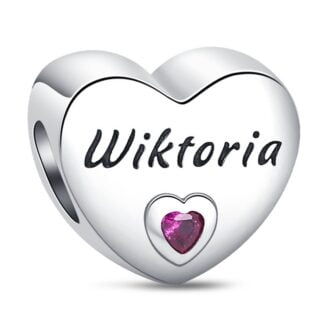 Charms do bransoletki Srebro 925 Imię Wiktoria
