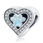 Charms do bransoletki Srebro 925 Łapa Pupila Serce