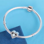 Charms do bransoletki Srebro 925 Łapa Pupila Serce