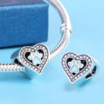 Charms do bransoletki Srebro 925 Łapa Pupila Serce