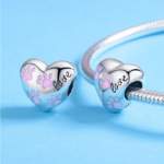 Charms do bransoletki Srebro 925 Serce Łapa Pupila