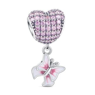 Charms do bransoletki Srebro 925 Serce i Motyl Charms do bransoletki Srebro 925 Serce i Motyl