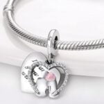 Charms do bransoletki Srebro 925 Serce Zakochana Para Charms do bransoletki Srebro 925 Serce Zakochana Para