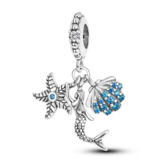 Charms do bransoletki Srebro 925 Syrena Rozgwiazda Muszla