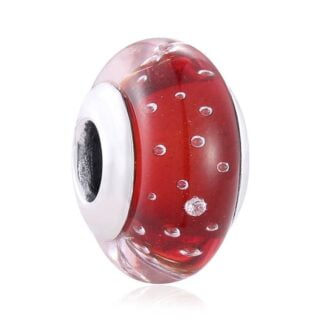Charms do bransoletki Srebro 925 Murano Czerwona