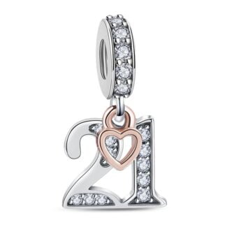 Charms do bransoletki Srebro 925 Urodziny 21