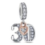 Charms do bransoletki Srebro 925 Urodziny 30