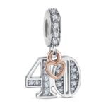 Charms do bransoletki Srebro 925 Urodziny 40
