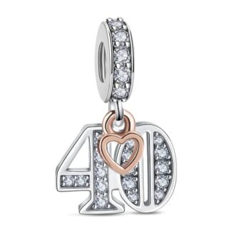 Charms do bransoletki Srebro 925 Urodziny 40