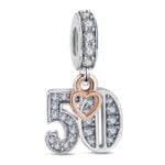 Charms do bransoletki Srebro 925 Urodziny 50