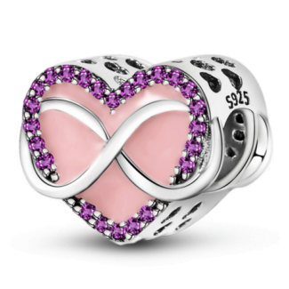 Charms do bransoletki Srebro 925 Serce Znak Nieskończoności