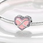 Charms do bransoletki Srebro 925 Serce Znak Nieskończoności