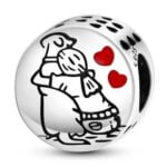 Charms do bransoletki Srebro 925 Dziewczynka i Pies