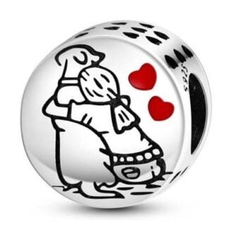 Charms do bransoletki Srebro 925 Dziewczynka i Pies