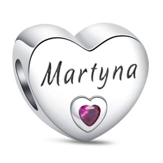 Charms do bransoletki Srebro 925 Imię Martyna