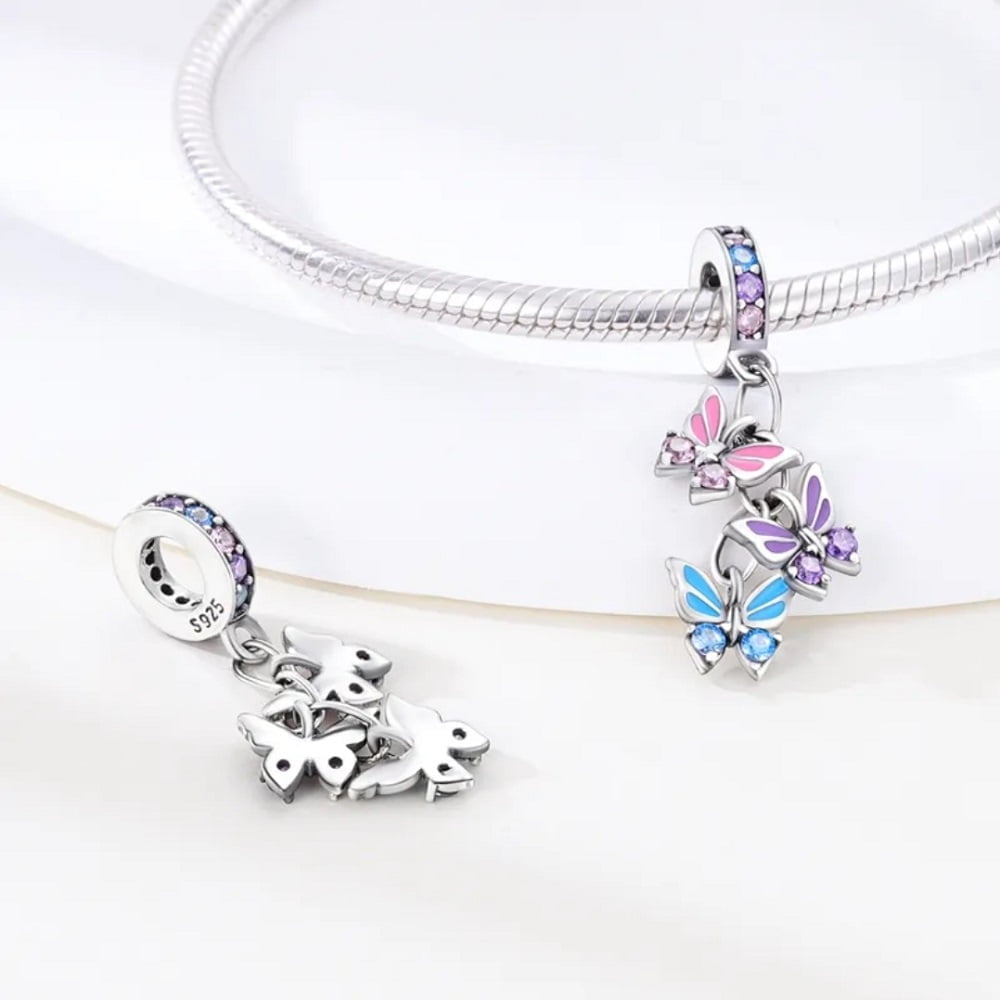 Charms do bransoletki Srebro 925 Motyle Charms do bransoletki Srebro 925 Motyle