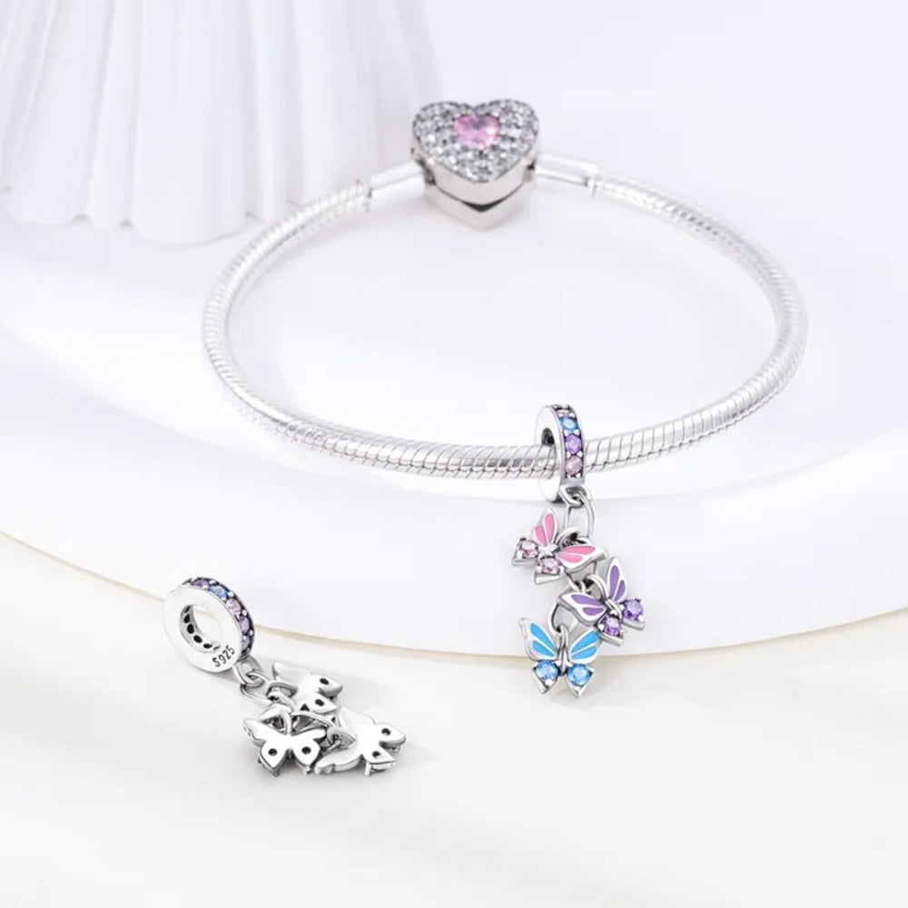 Charms do bransoletki Srebro 925 Motyle Charms do bransoletki Srebro 925 Motyle
