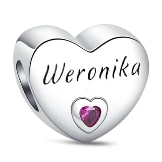 Charms do bransoletki Srebro 925 Imię Weronika