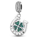 Charms do bransoletki Srebro 925 Koniczynka i Podkowa