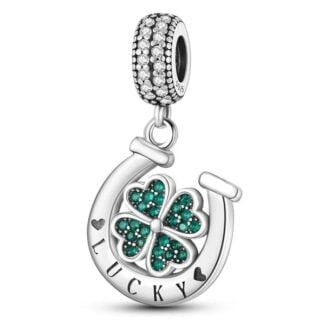 Charms do bransoletki Srebro 925 Koniczynka i Podkowa