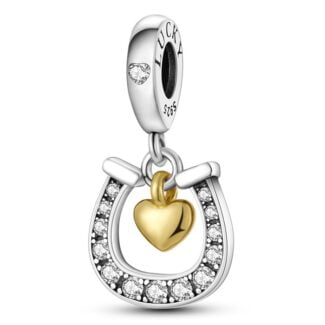 Charms do bransoletki Srebro 925 Podkowa i Złote Serce