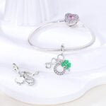 Charms do bransoletki Srebro 925 Podkowa Koniczynka Znak Nieskończoności