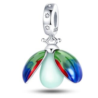 Charms do bransoletki Srebro 925 Biedronka świeci w ciemności