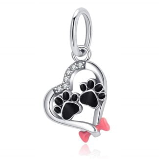Charms do bransoletki Srebro 925 Łapki Psa