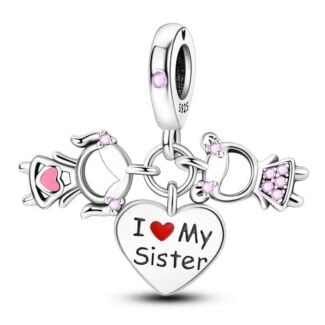 Charms do bransoletki Srebro 925 Siostry Przyjaciółki
