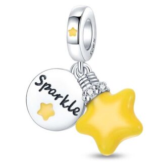 Charms do bransoletki Srebro 925 Żarówka świecąca w ciemności