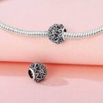 Charms do bransoletki Srebro 925 Kwiaty Ażurowa