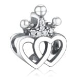 Charms do bransoletki Srebro 925 Serca i Korona