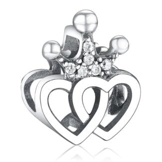 Charms do bransoletki Srebro 925 Serca i Korona
