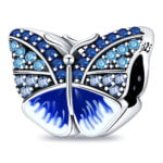 Charms do bransoletki Srebro 925 Motyl Niebieski