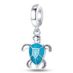 Charms do bransoletki Srebro 925 Żółw Morski Niebieski
