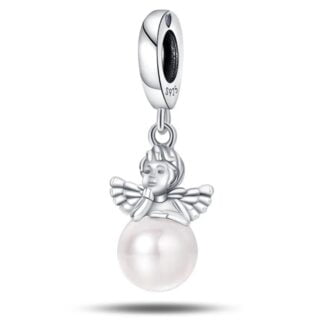 Charms do bransoletki Srebro 925 Anioł i Perła