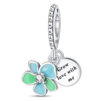 Charms do bransoletki Srebro 925 Kwiat świecący w ciemności