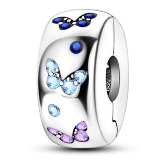 Charms do bransoletki Srebro 925 Klips Separator Bloker Motyle