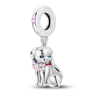 Charms do bransoletki Srebro 925 Piesek i Kokarda